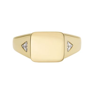 Drew Gold-Tone Stainless Steel Signet Ring