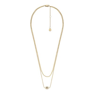 Sutton Evil Eye Gold-Tone Stainless Steel Multi-Strand Necklace