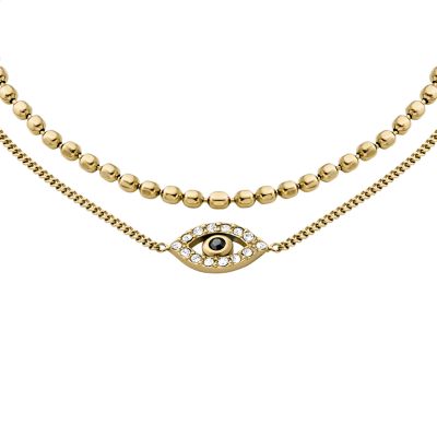 Sutton Evil Eye Gold-Tone Stainless Steel Multi-Strand Bracelet