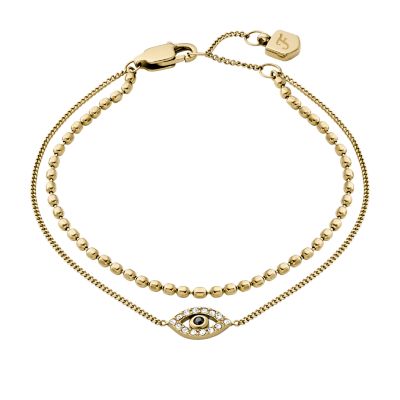 Sutton Evil Eye Gold-Tone Stainless Steel Multi-Strand Bracelet