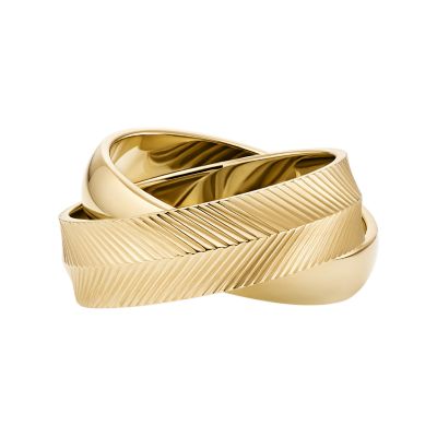 Fossil Ring Harlow Interlocking Links Edelstahl goldfarben - Goldfarben