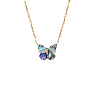 Fossil Kette Sutton Butterfly Wings Anhänger Abalone mehrfarbig - Abalone