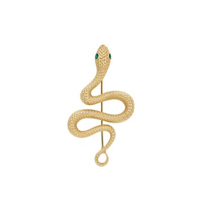 Fossil Brosche Snake Edelstahl goldfarben - Goldfarben