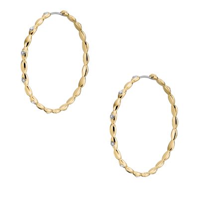 Sutton Evil Eye Gold-Tone Stainless Steel Hoop Earrings