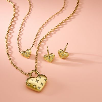Sadie All My Love Gold-Tone Stainless Steel Heart Drop