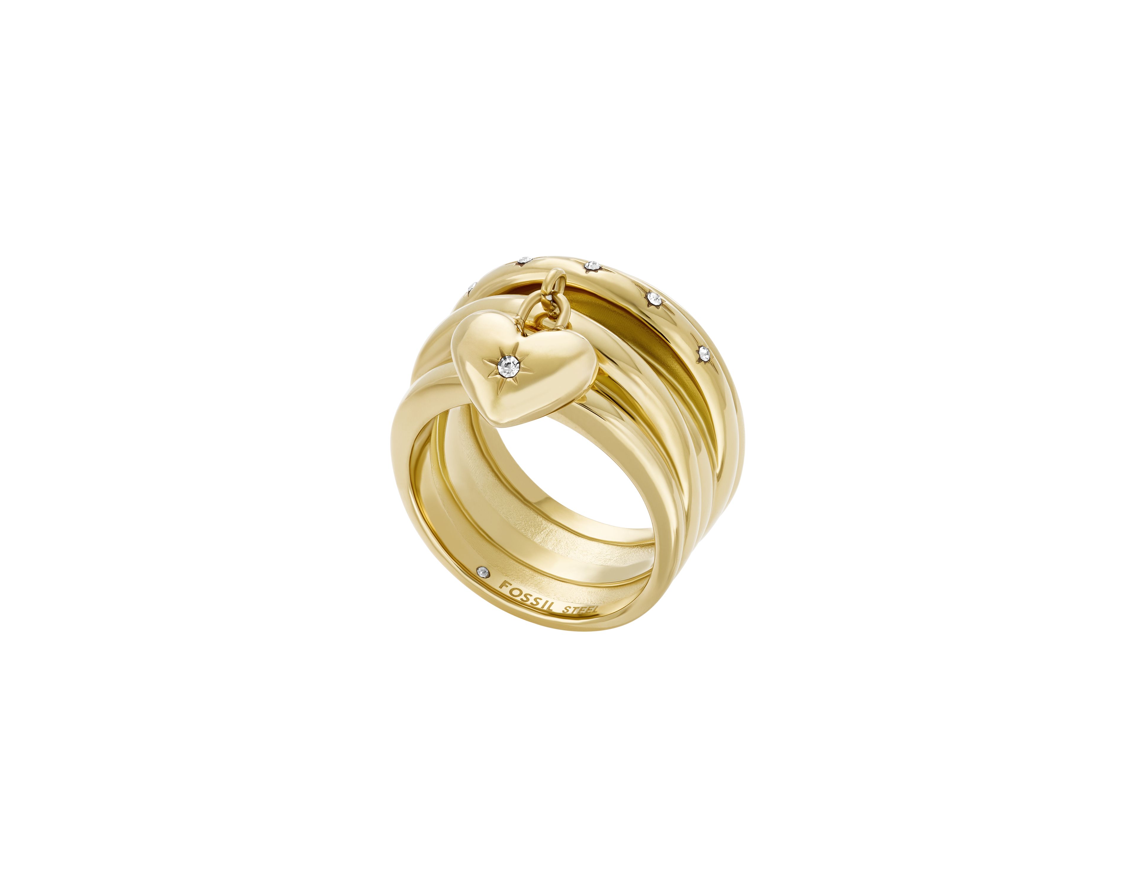 Sadie All My Love Gold-Tone Stainless Steel Heart Prestack Ring
