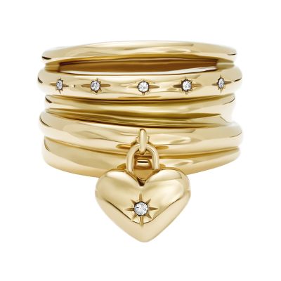 Sadie All My Love Gold-Tone Stainless Steel Heart Prestack Ring JF04834710