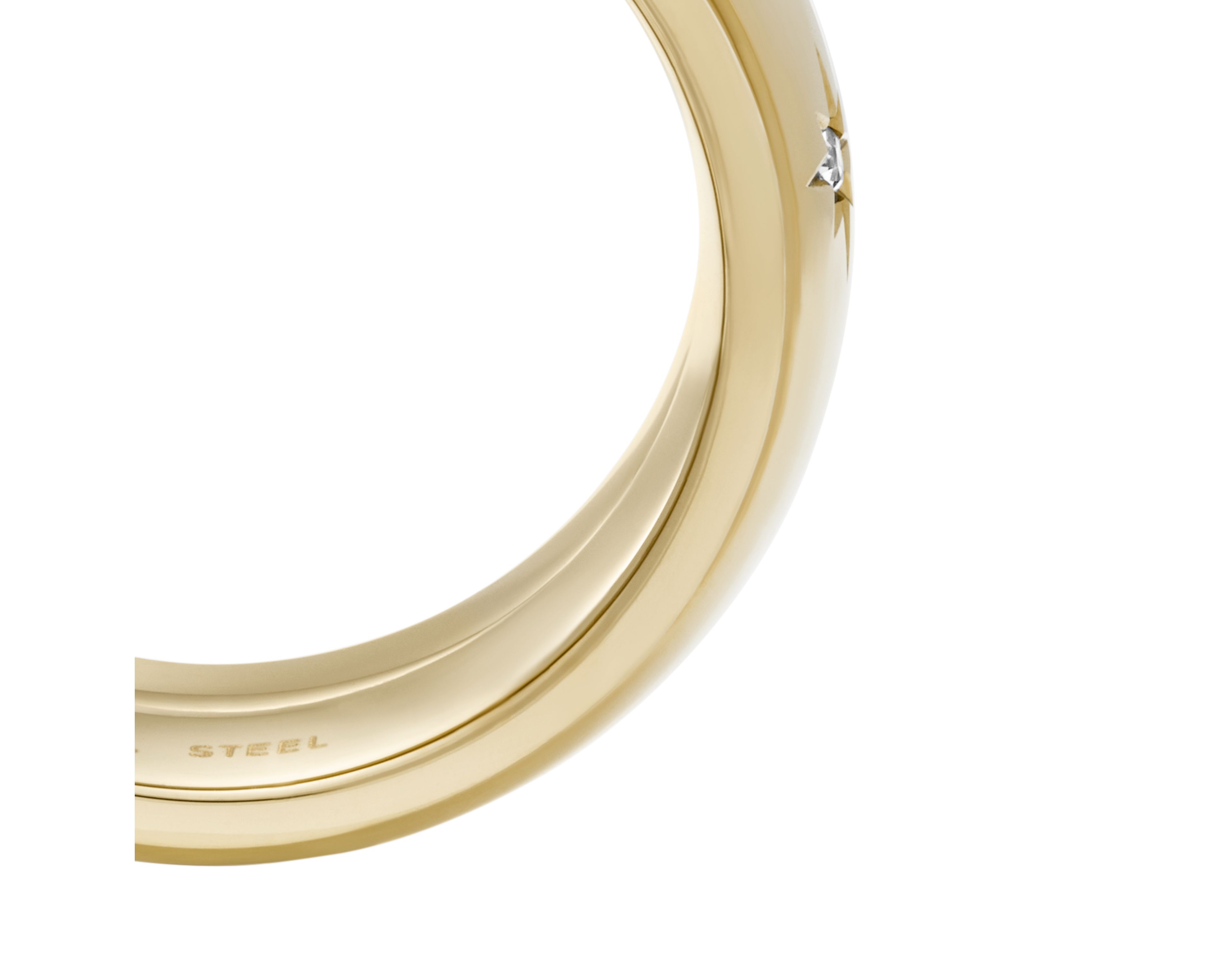 Sadie Shine Bright Gold-Tone Stainless Steel Fidget Band Ring