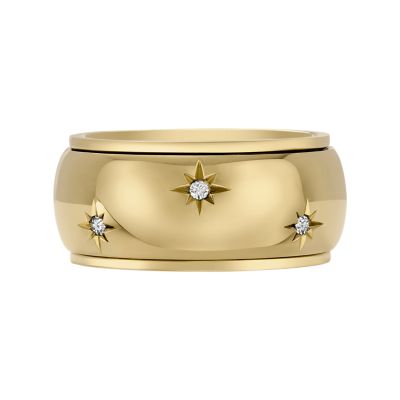 Sadie Shine Bright Gold-Tone Stainless Steel Fidget Band Ring JF04835710