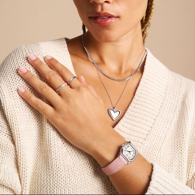 FOSSIL フォッシル HARLOW ネックレス HARLOW LINEAR TEXTURE ゴールドトーン ステンレススチール