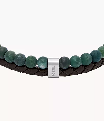 Beads Brown Leather Multi-Strand Bracelet - JF04854040 - Fossil Beads Brown Leather Multi-Strand Bracelet - JF04854040 - Fossil