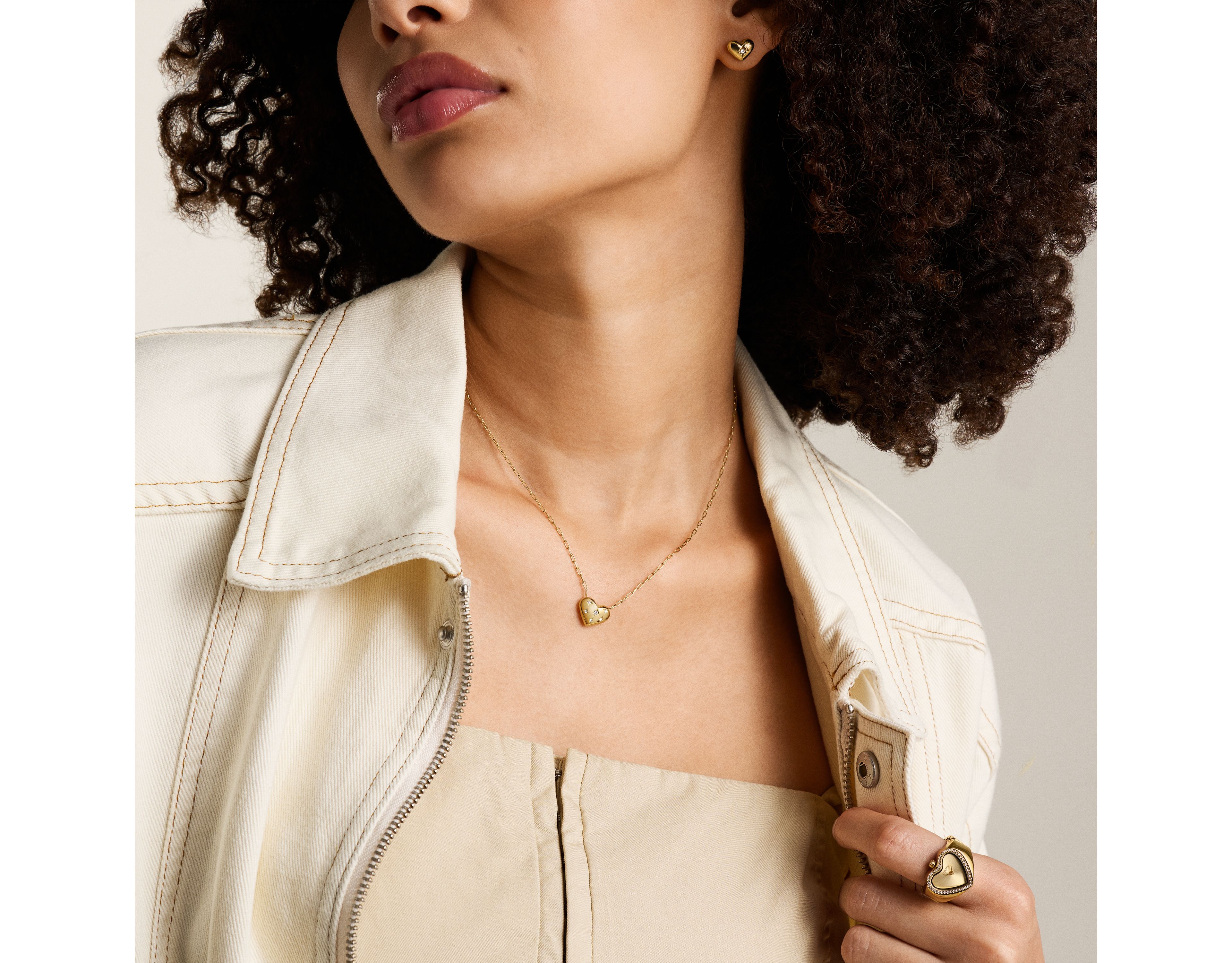 Sadie All My Love Gold-Tone Stainless Steel Heart Pendant Necklace