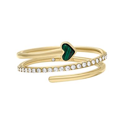 Modern Meadows Reconstituted Malachite Prestack Heart Ring JF04860710