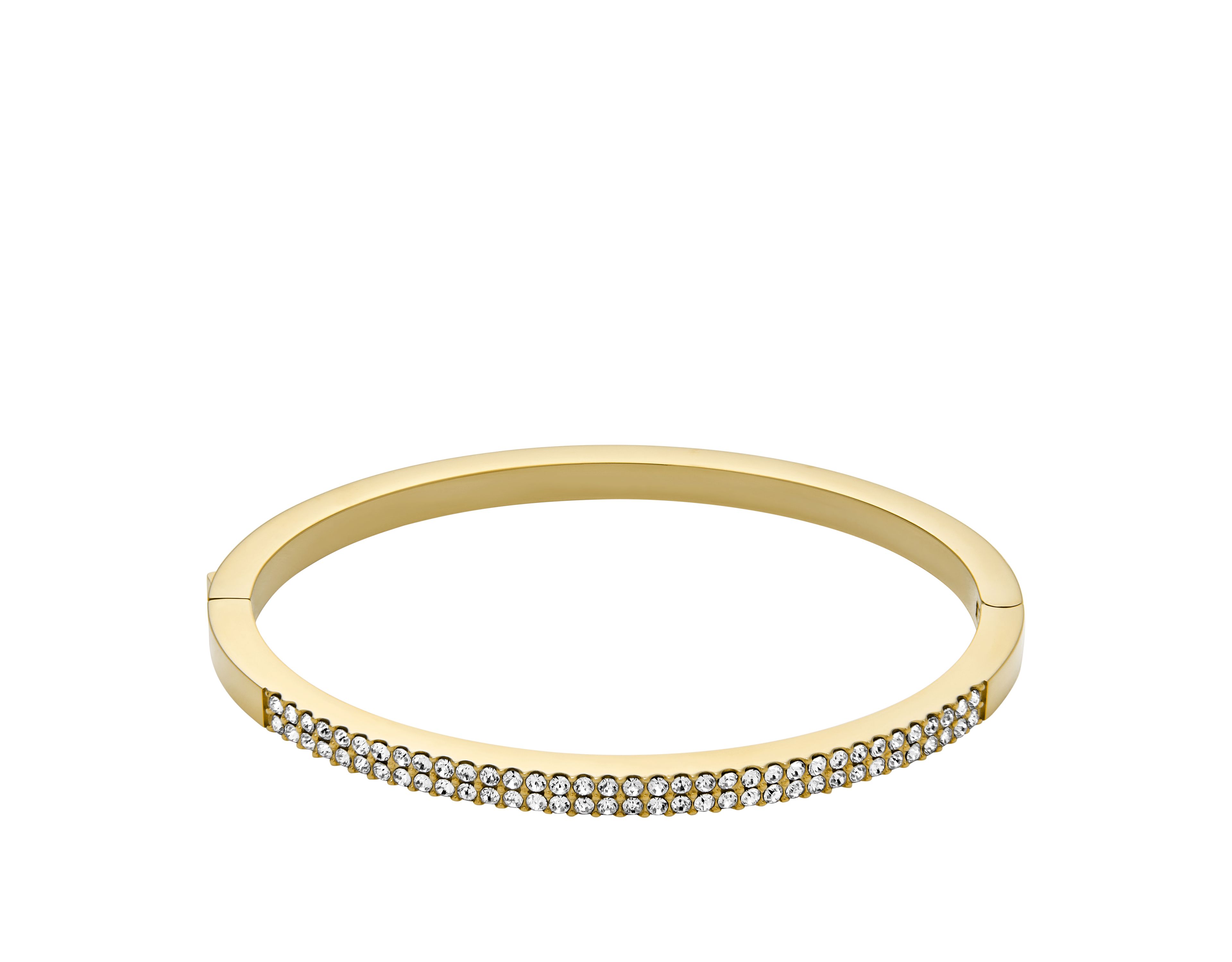 Ellis Pavé Glitz Gold-Tone Stainless Steel Bangle Bracelet