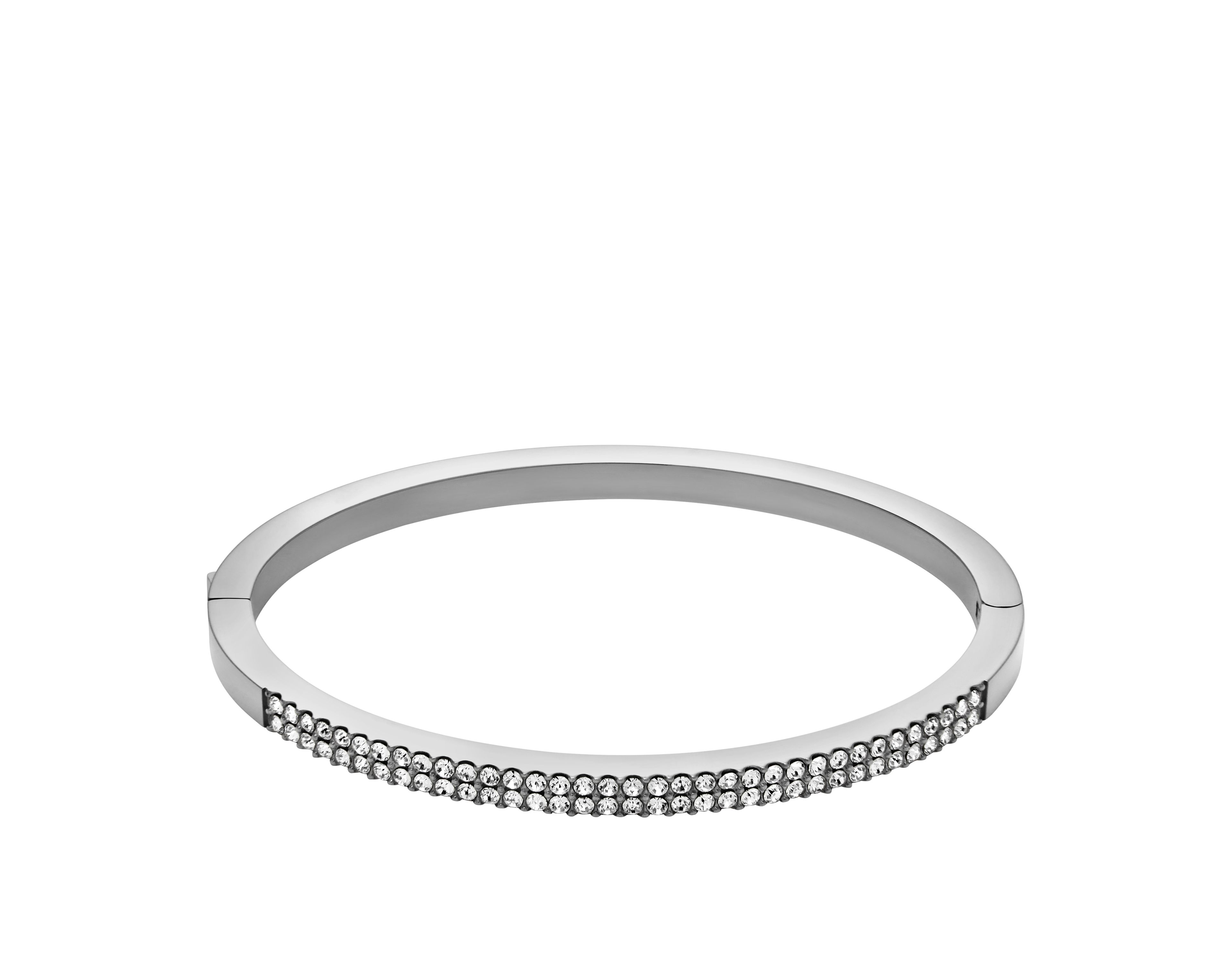 Ellis Pavé Glitz Stainless Steel Bangle Bracelet
