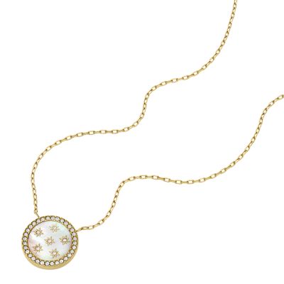 Merrit Classic Mother-of-Pearl Gold-Tone Stainless Steel Pendant Necklace