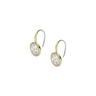 Classic Mother-of-Pearl Gold-Tone Stainless Steel Drop