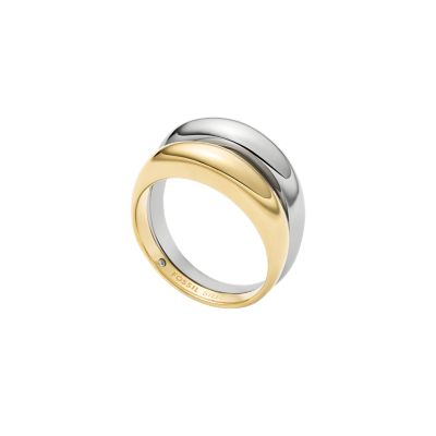 Ellis Domed Collection Two-Tone Stainless Steel Stack Ring