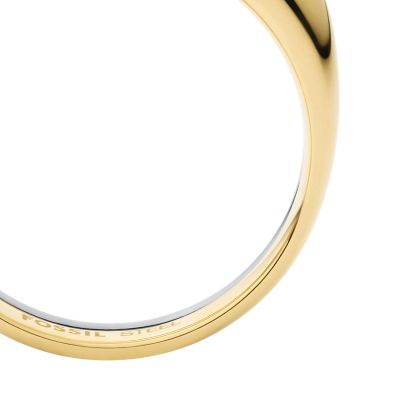 Ellis Domed Collection Two-Tone Stainless Steel Stack Ring