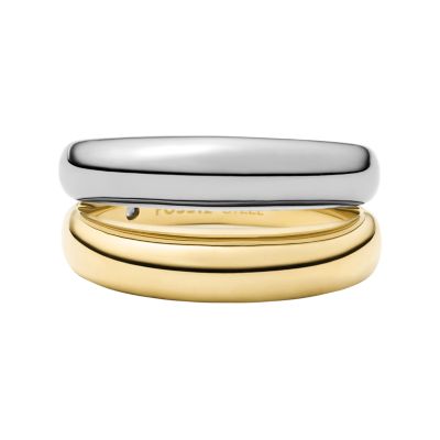 Bague multi-anneaux Ellis Collection Domed en acier inoxydable bicolore