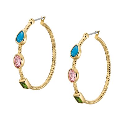 The Good Luck Collection Gold-Tone Stainless Steel Hoop Earrings