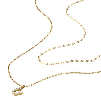Sutton Horseshoe Gold-Tone Stainless Steel Multi Strand Necklace