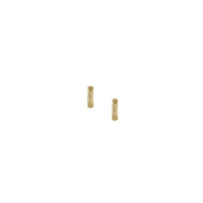 Harlow Linear Texture Gold-Tone Stainless Steel Hoop Earrings