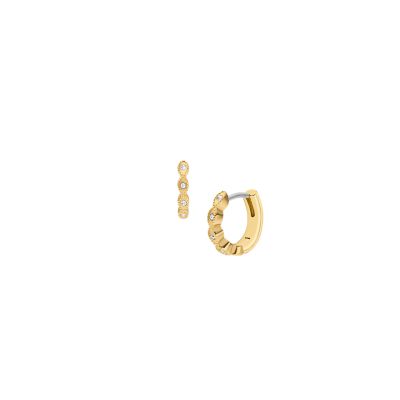 Ellis Pavé Glitz Gold-Tone Stainless Steel Hoop Earrings