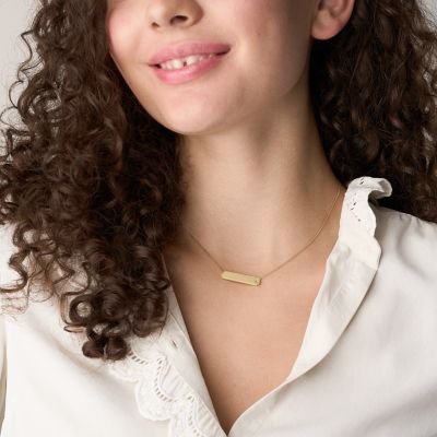 Sadie Gold-Tone Stainless Steel ID Necklace