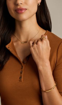 Sadie Gold-Tone Stainless Steel ID Necklace