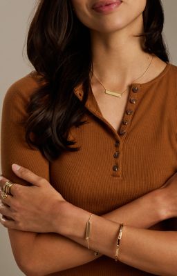 Sadie Gold-Tone Stainless Steel ID Necklace