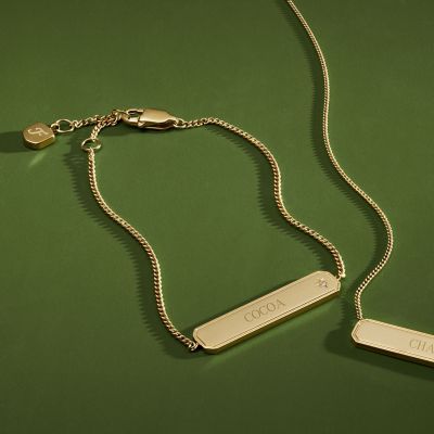 Sadie Gold-Tone Stainless Steel ID Bracelet