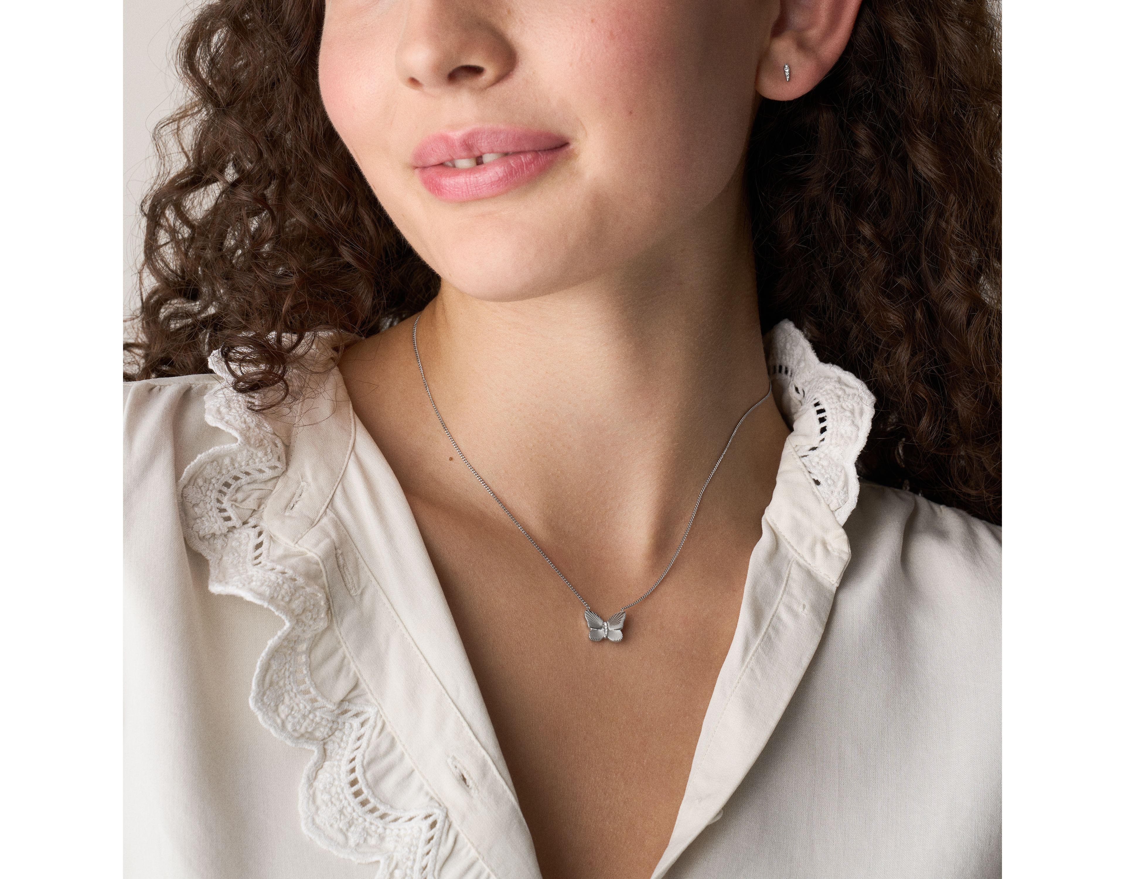 Sutton Stainless Steel Butterfly Necklace and Earrings Gift Set