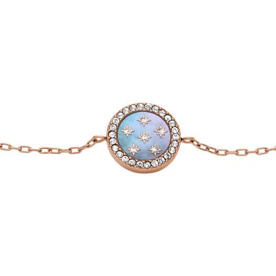 Merrit Classic Mother-of-Pearl Rose Gold-Tone Stainless Steel Station Bracelet