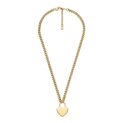 Sutton Gold-Tone Stainless Steel Heart Necklace