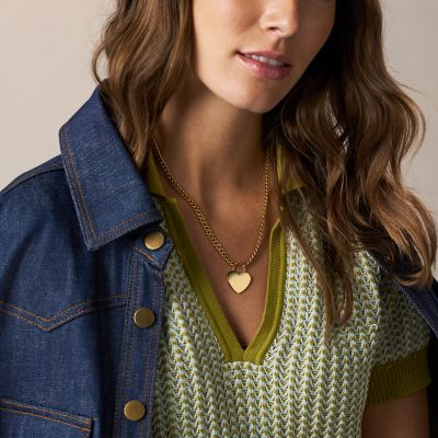 Sutton Gold-Tone Stainless Steel Heart Necklace