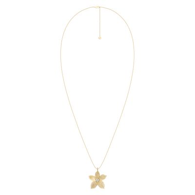 Sutton The Flower Collection Gold-Tone Stainless Steel Pendant Necklace