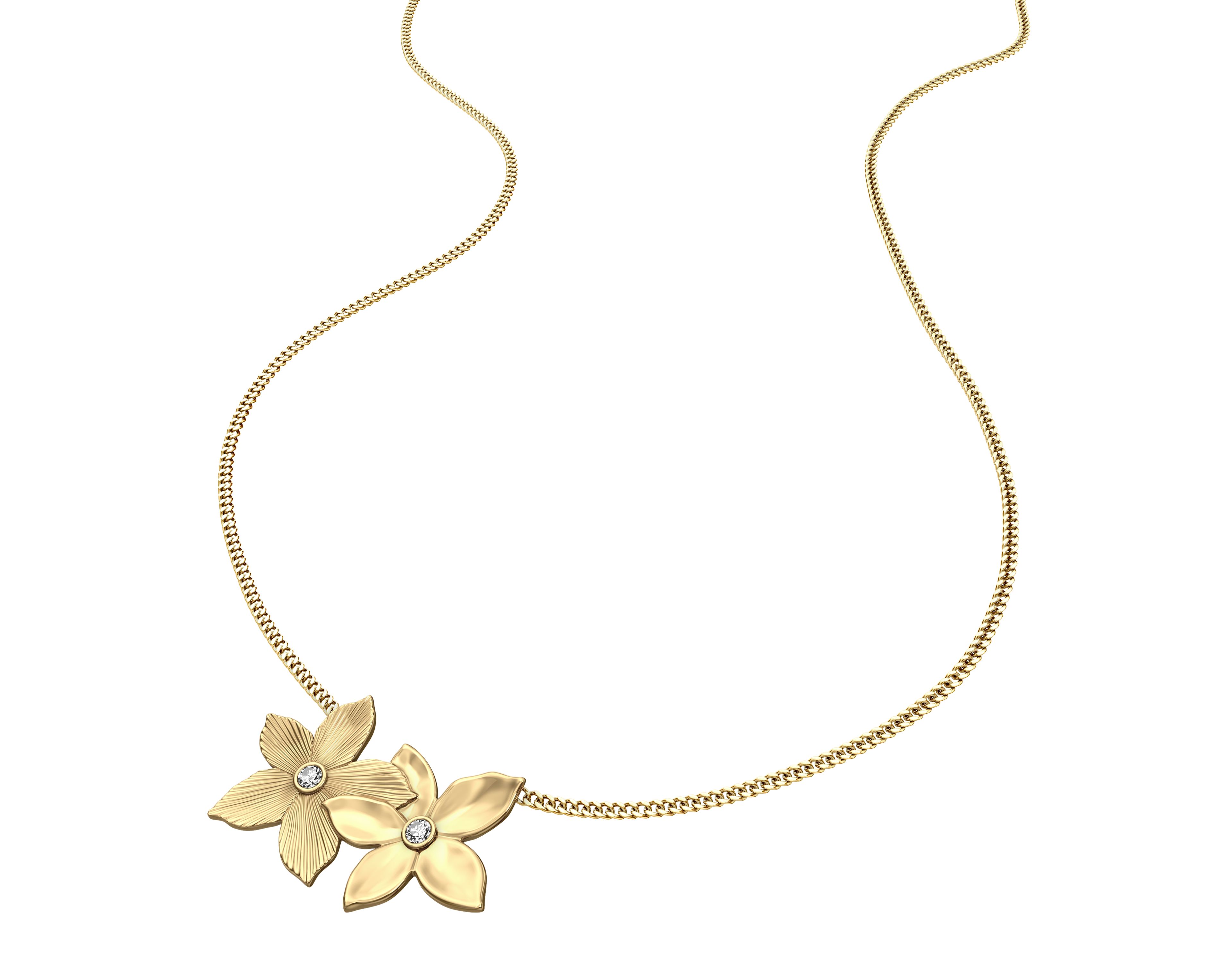 Sutton The Flower Collection Gold-Tone Stainless Steel Pendant Necklace