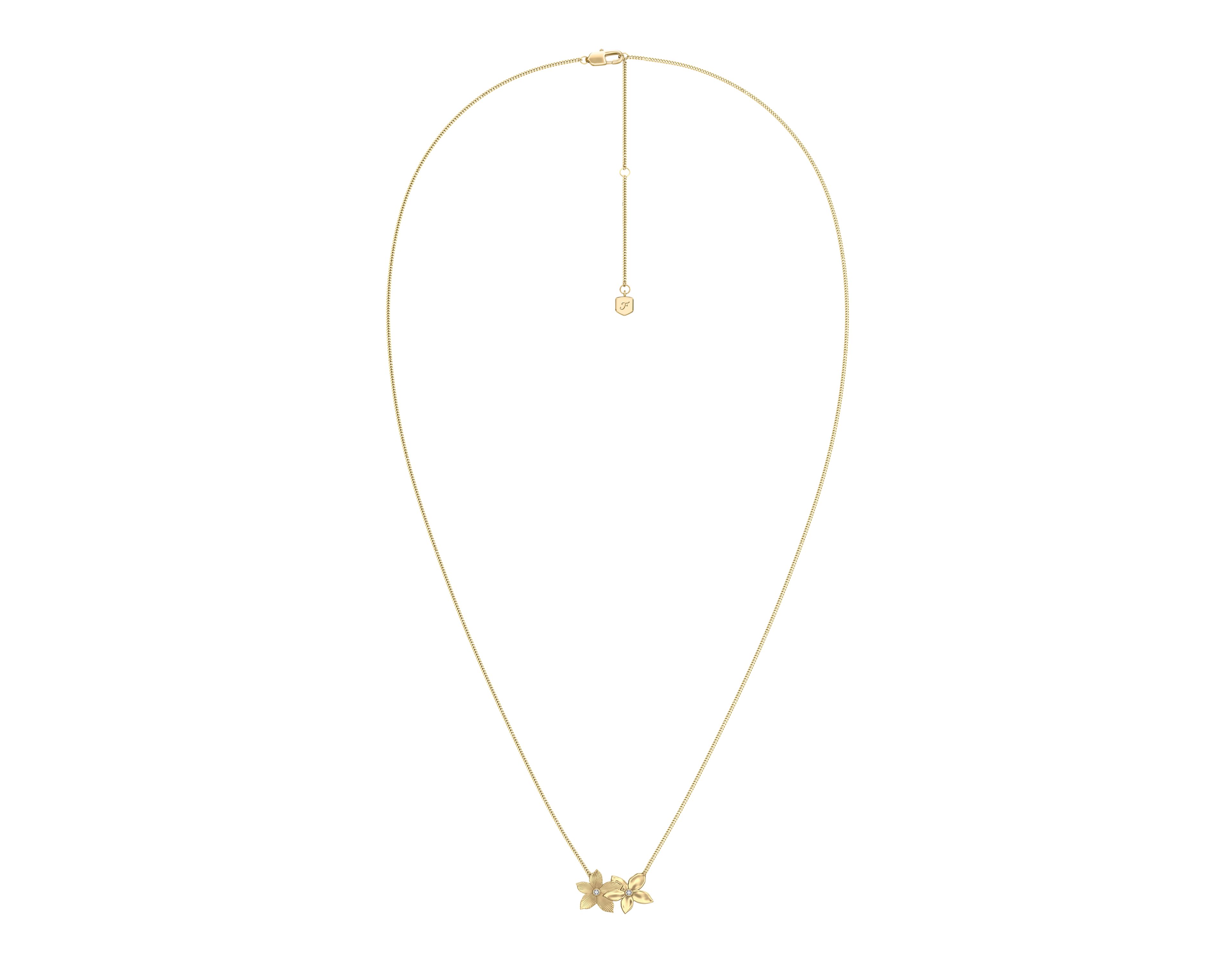 Sutton The Flower Collection Gold-Tone Stainless Steel Pendant Necklace
