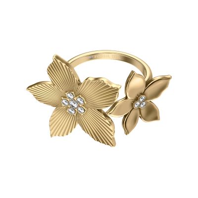 Sutton The Flower Collection Gold-Tone Stainless Steel Cocktail Ring