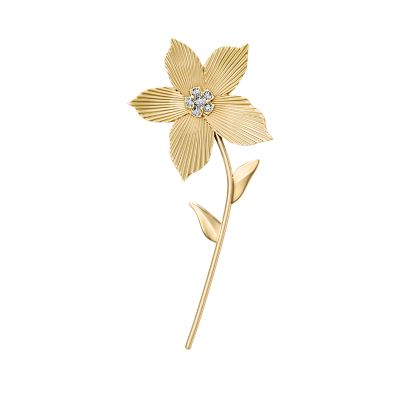 Sutton Flower コレクション ゴールドトーン ステンレススチール ピン