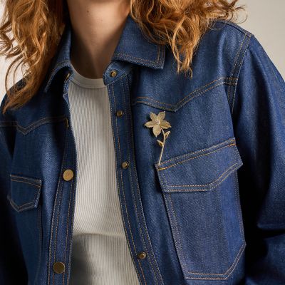 Sutton The Flower Collection Gold-Tone Stainless Steel Pin Brooch