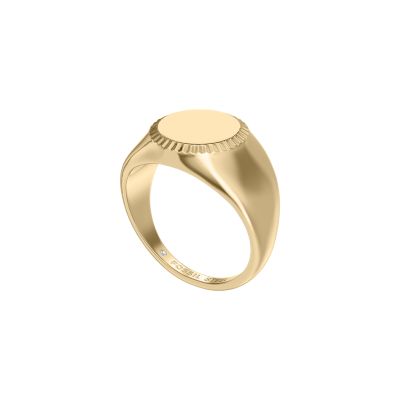 Ellis Gold-Tone Stainless Steel Signet Ring