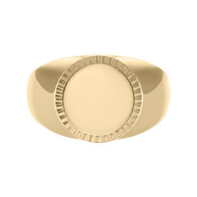 Ellis Gold-Tone Stainless Steel Signet Ring