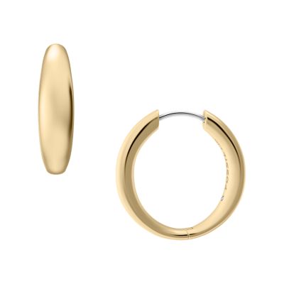 Ellis Domed Collection Gold-Tone Stainless Steel Hoop Earrings