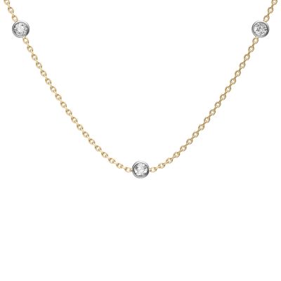Ellis Diamond By The Yard Two-Tone Stainless Steel Station Necklace