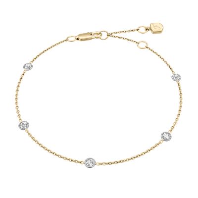 Ellis Diamond By The Yard Two-Tone Stainless Steel Station Bracelet