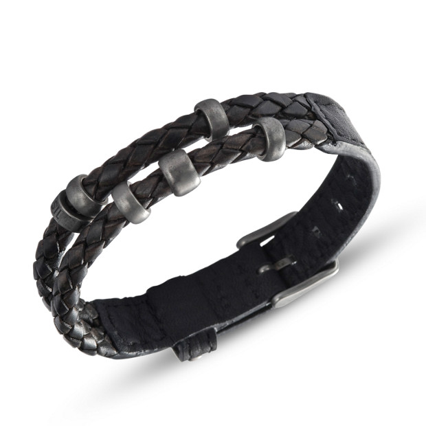 Leather Bracelet - Black - Fossil