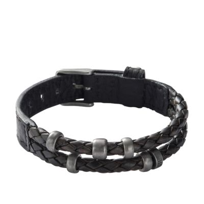 Mens leather bracelet discount fossil