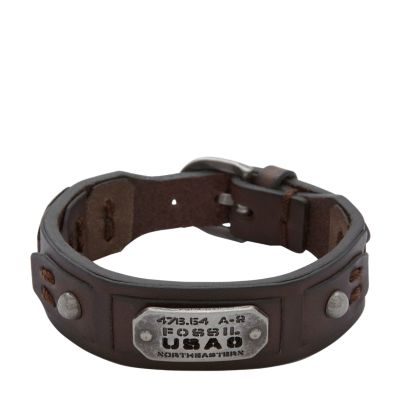 Herren Leder Armband Jf Fossil